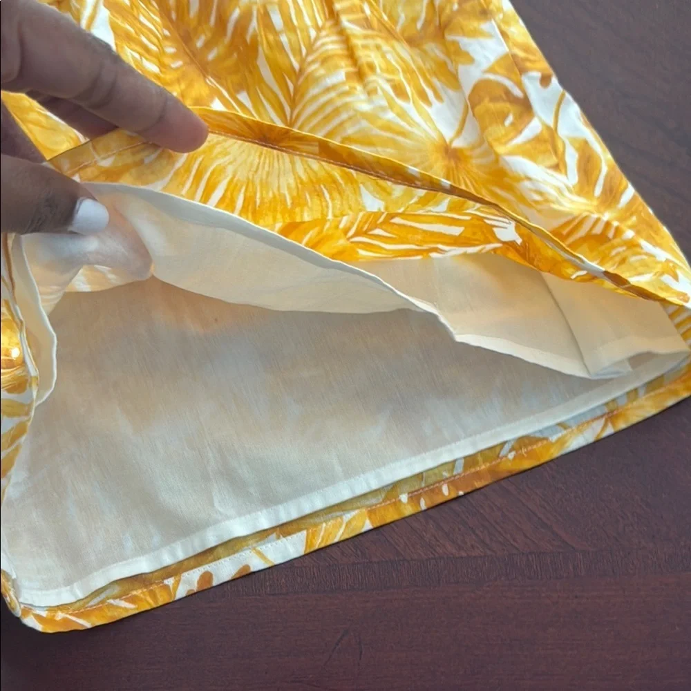 Janie and Jack Yellow and White Romper with Elastic Waist palm leaf